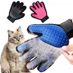 1只手套猫从家畜身上脱毛按摩手套梳理猫小狗小狗小宠物洗澡清洁工具